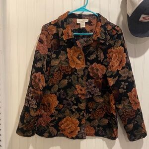 Beautiful Vintage Susan Graver Floral Jacket size Medium